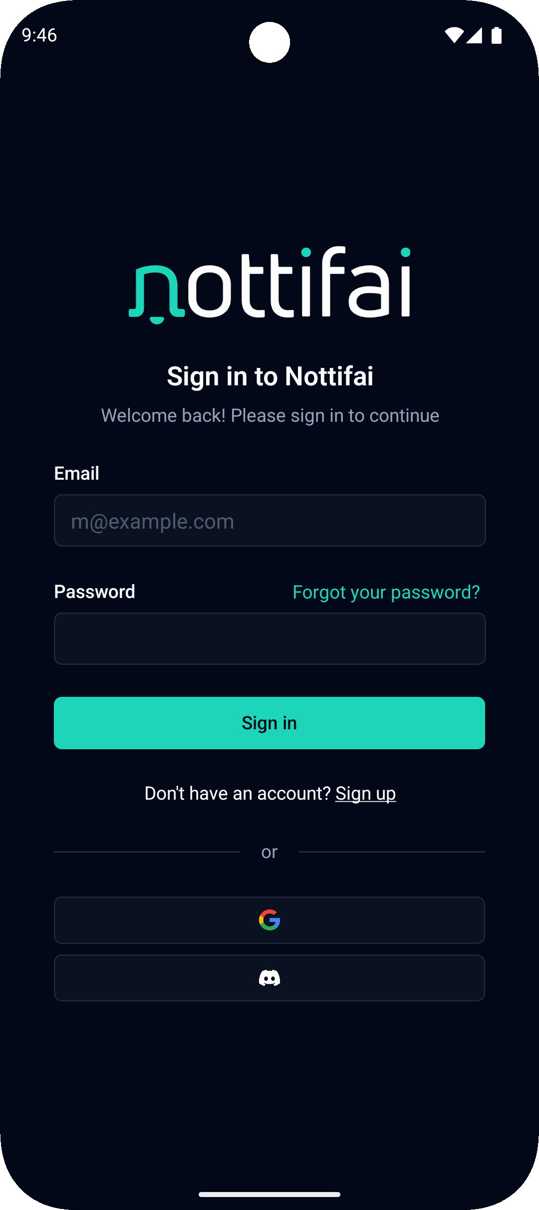 Sign In Screen